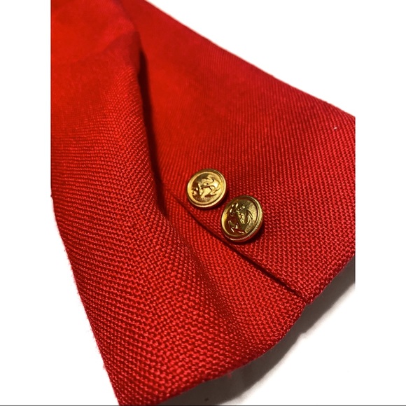 Stephen Douglas LTD Vintage Gold Buttons Fierce RED Fully Lined Blazer - Picture 8 of 14